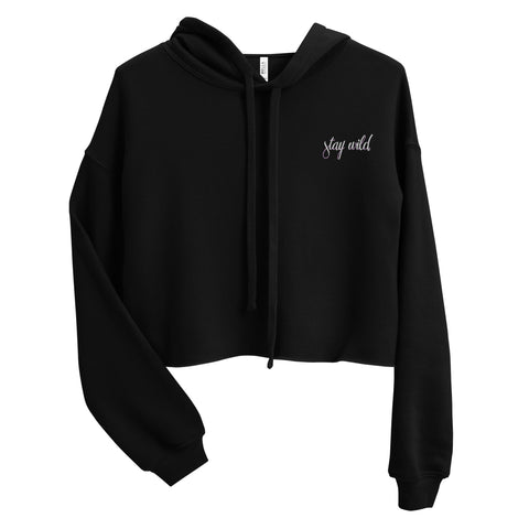 Stay Wild - Embroidered Crop Hoodie - Wears The MountainWears The Mountain