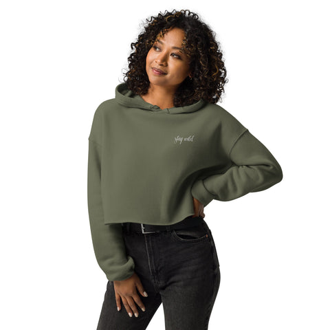 Stay Wild - Embroidered Crop Hoodie - Wears The MountainWears The Mountain