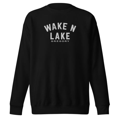 Wake n Lake Gregory - Premium Embroidered Sweatshirt - Wears The MountainWears The Mountain