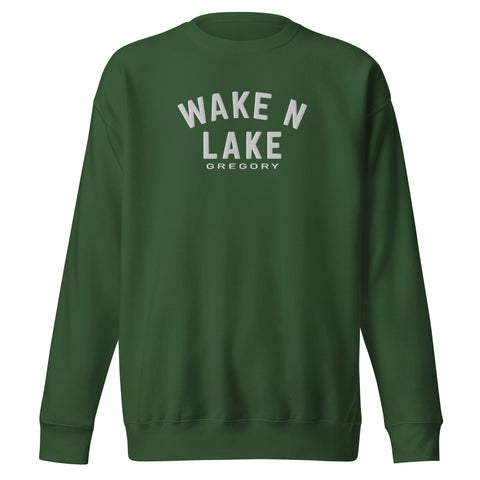 Wake n Lake Gregory - Premium Embroidered Sweatshirt - Wears The MountainWears The Mountain