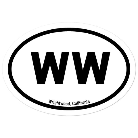 Wrightwood, California - Oval City Sticker - Wears The MountainStickersPrintful