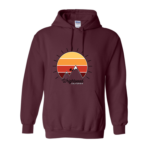 Wrightwood Mountain Sunset - Hooded Sweatshirt - Wears The MountainSweaters/HoodiesPrint Melon Inc.